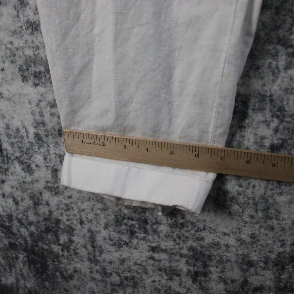 Murano Baird McNutt Linen Pants Mens 46 x 29 Alex Fit White Flat Front Trousers